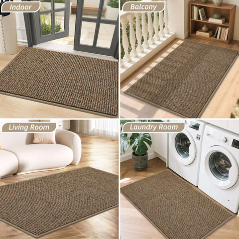 BEQHAUSE absorbent dirt-trap rug keeps entryways tidy