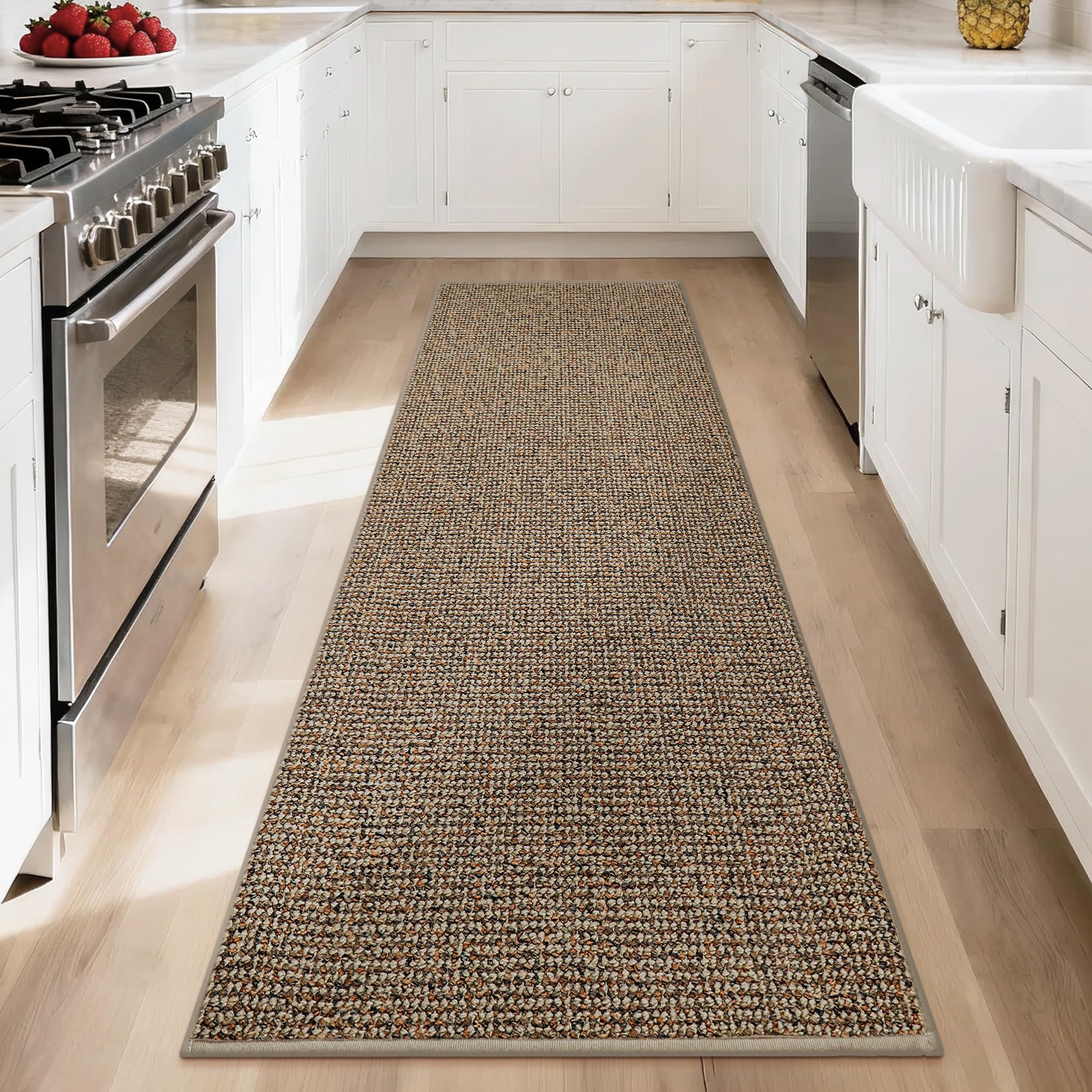 BEQHAUSE rug with 0.4 inch thickness fits under doors smoothly