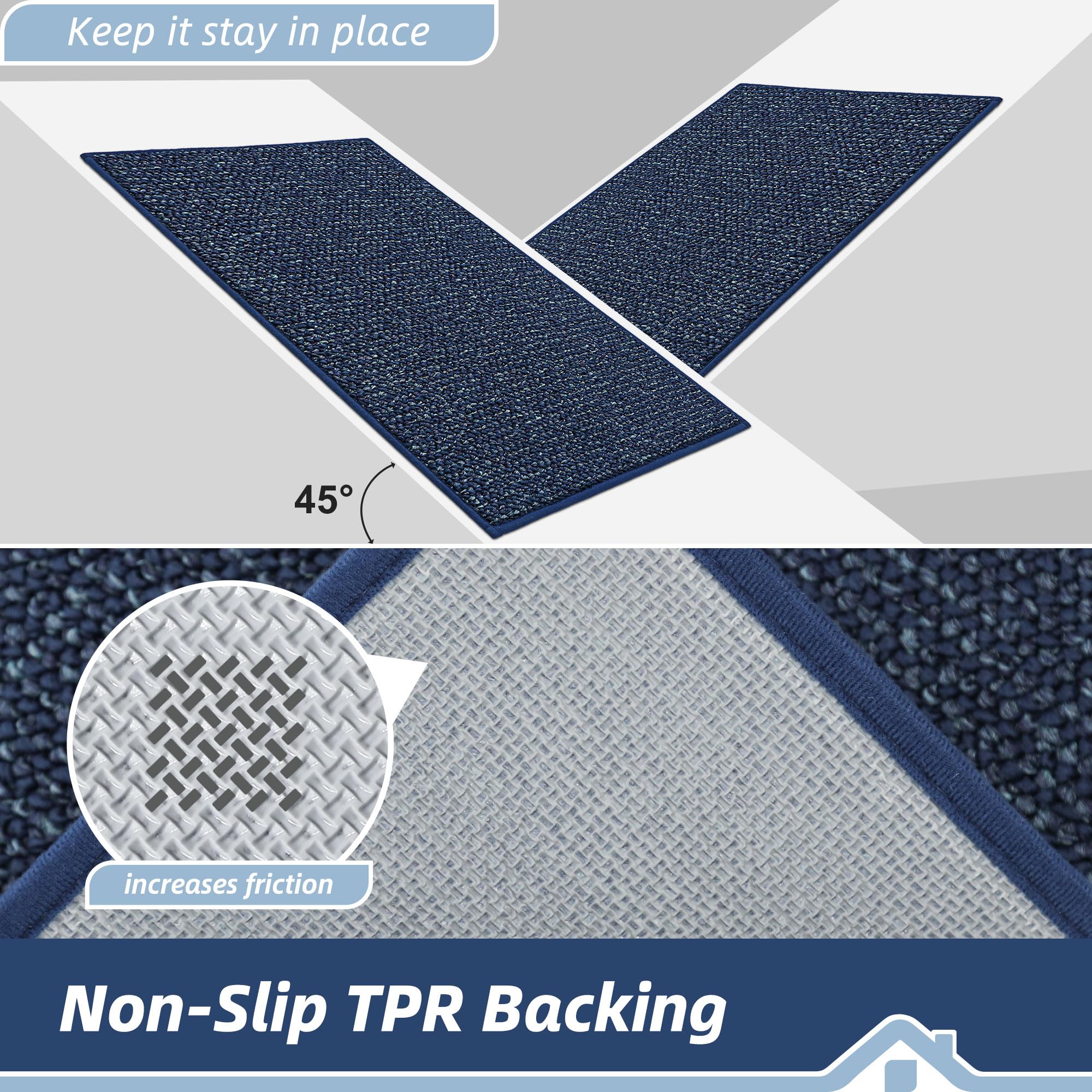 BEQHAUSE kitchen runner is machine washable for easy refreshes.
