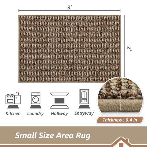 BEQHAUSE rug with non-slip backing stays in place on dry floors
