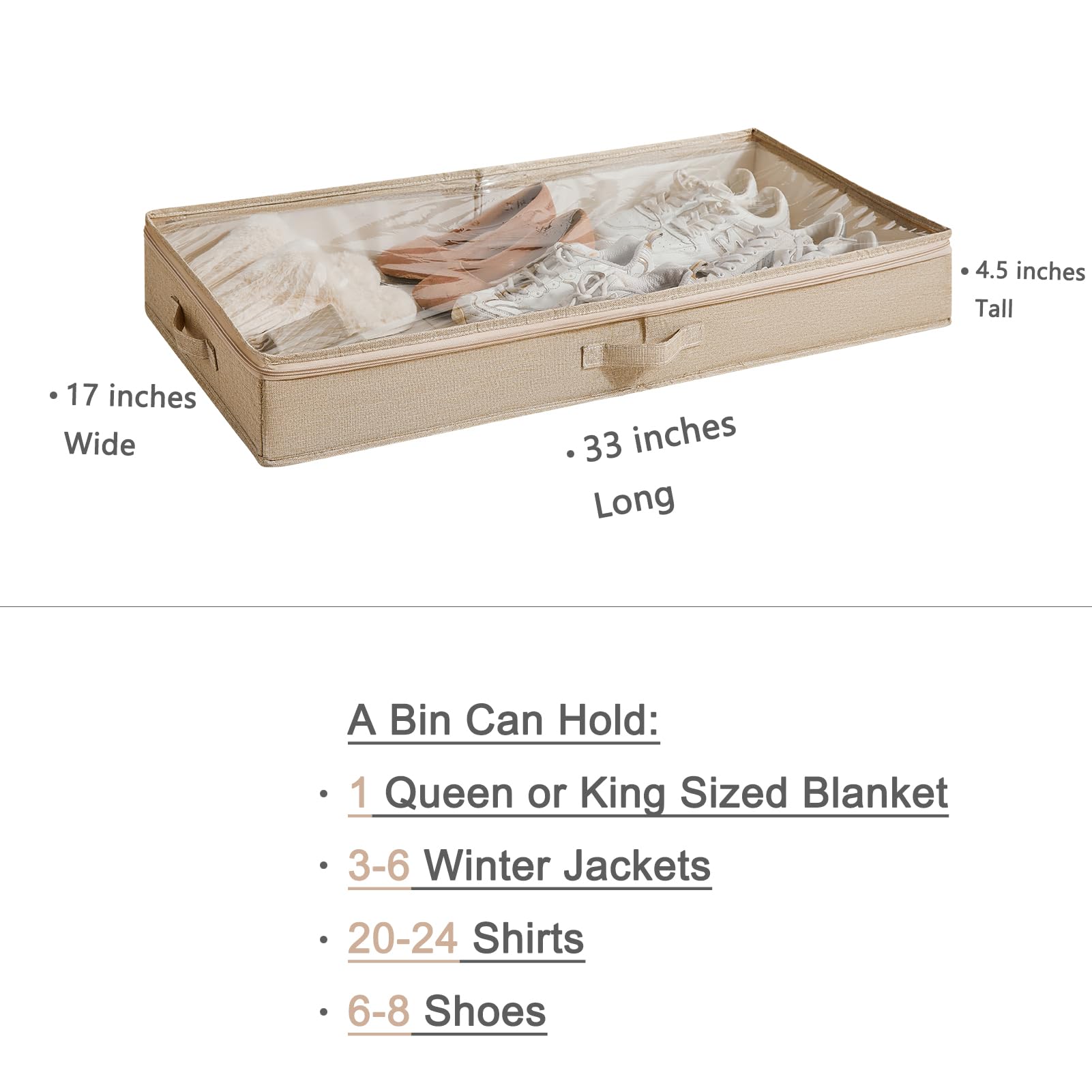 Berdeng linen under-bed storage with duvet inside maintains bulky bedding order.