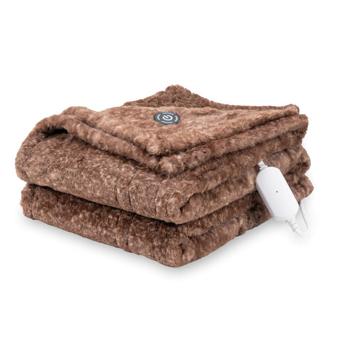Berkshire Blanket Grace Fur side closeup showing plush warmth.