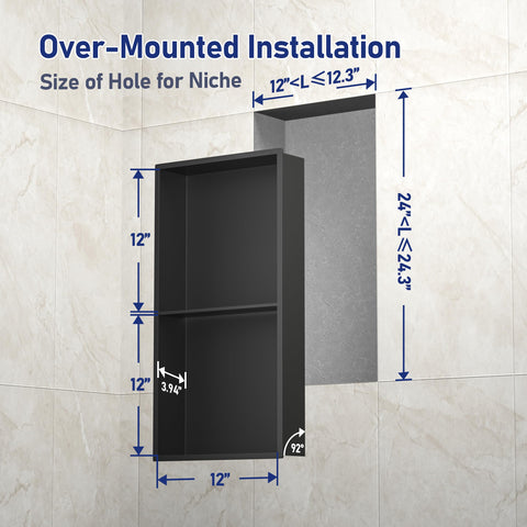Bernkot in-use bathroom setup with two shelves demonstrates versatile storage.