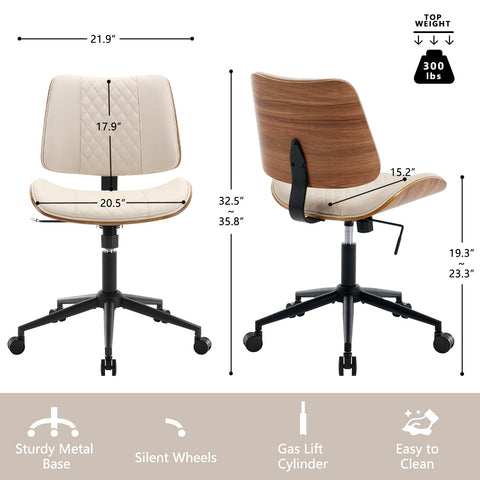 BERYTH PU leather beige chair with easy-clean surface ideal for daily use.