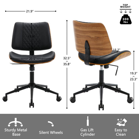 BERYTH PU leather chair backrest features a sleek, wipe-clean surface for everyday use.