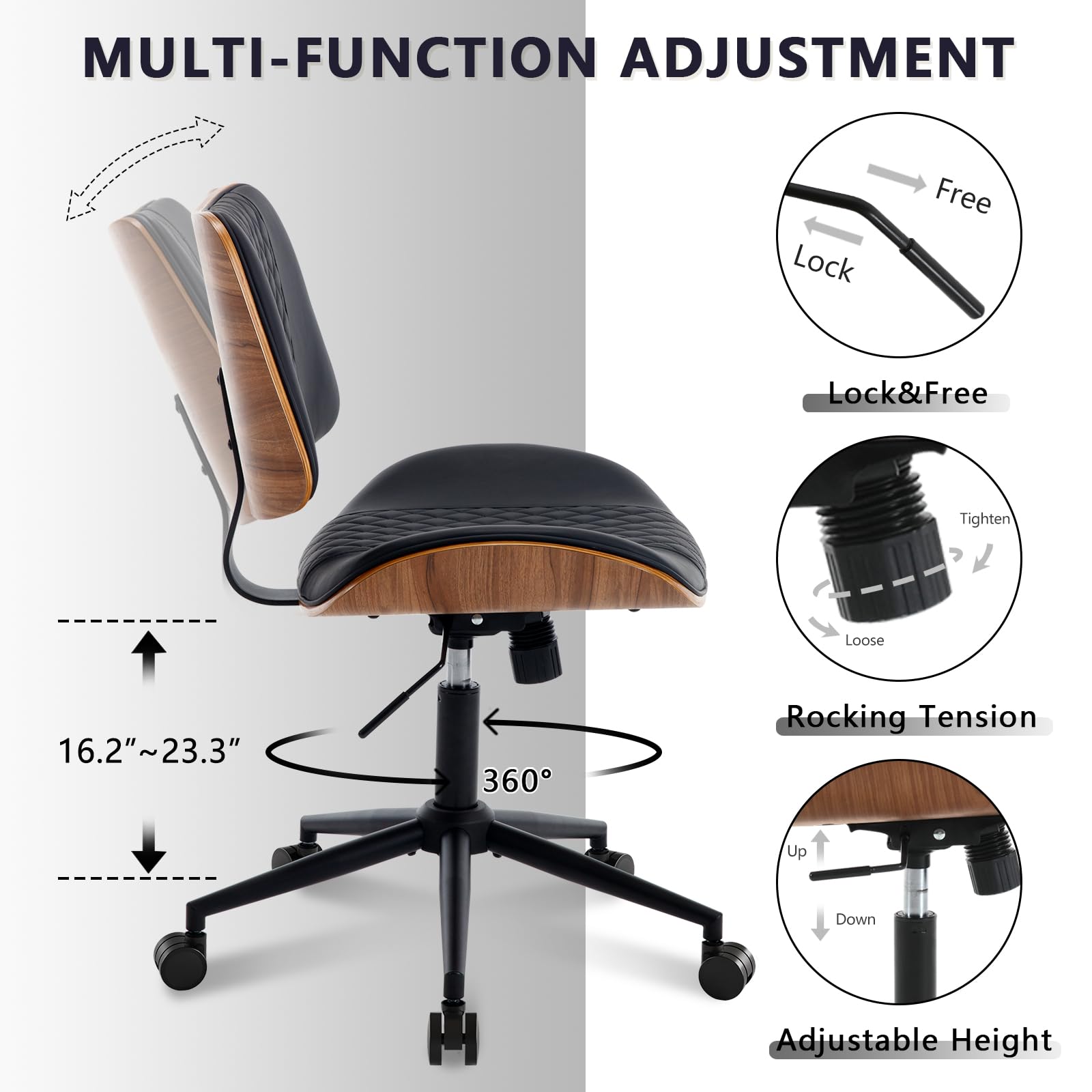 BERYTH space-saving design fits under desks for tidy rooms.