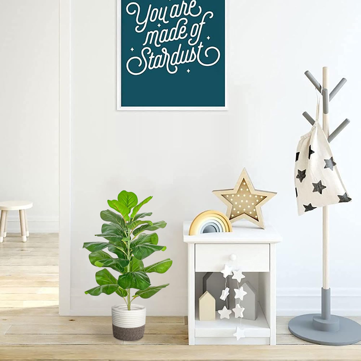 BESAMENATURE cotton rope basket provides decorative warmth for the plant.