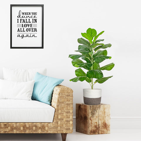 BESAMENATURE fiddle-leaf fig leaves close-up shows vibrant color and realistic texture.