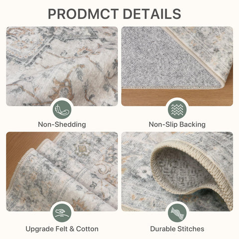 BESBLEE machine-washable rug simplifies cleaning between spills and everyday messes.