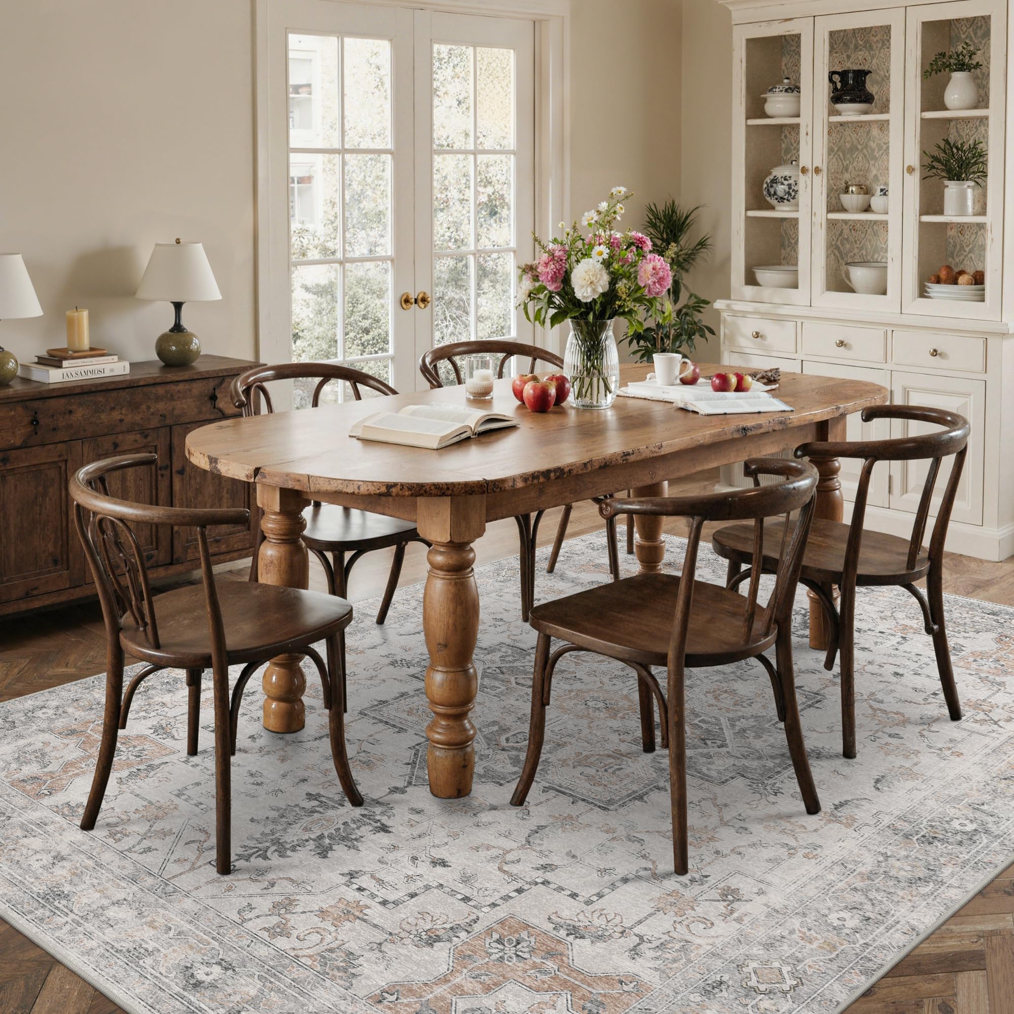 BESBLEE non-slip rubber-backed rug provides secure footing in busy entryways.