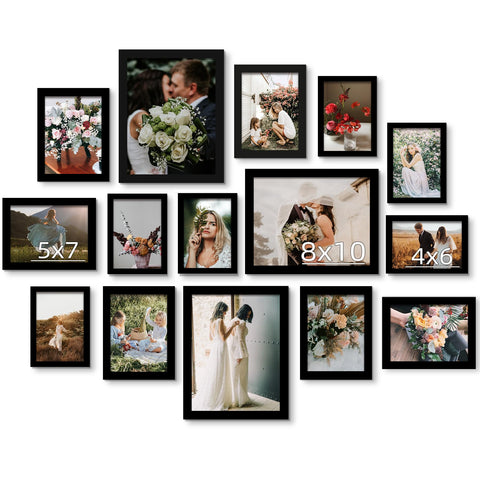 BESCRCL 8x10 black frame for gallery wall display with real glass