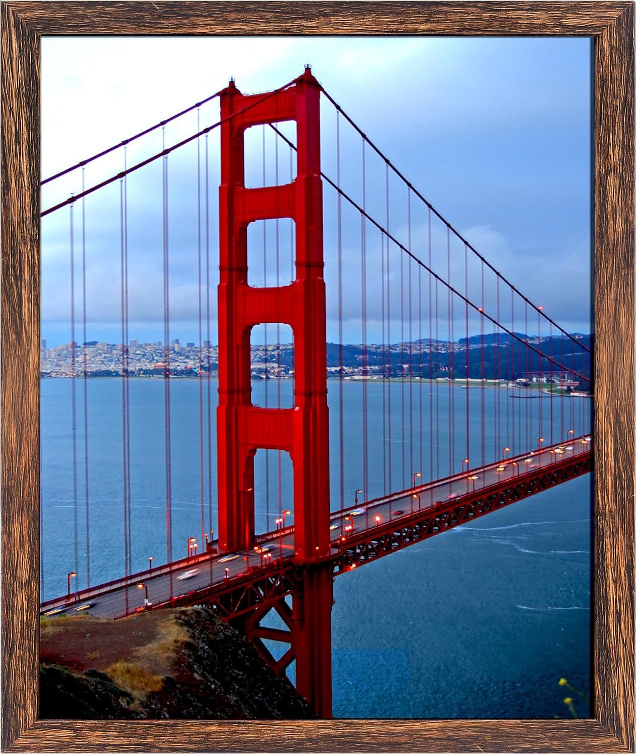 BESCRCL 16x20 brown frame front view for wall display and memories.