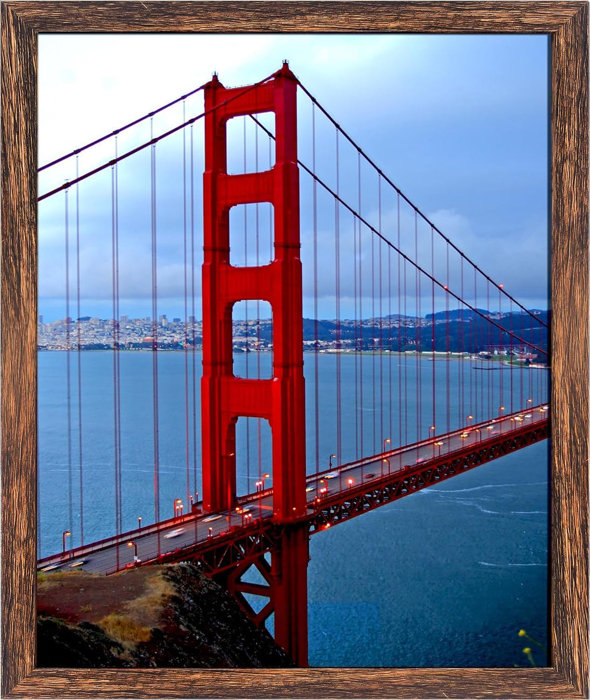 BESCRCL 16x20 brown frame front view for wall display and memories.