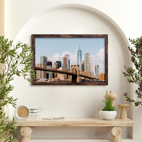BESCRCL 20x30 brown frame with acrylic cover protects memories.