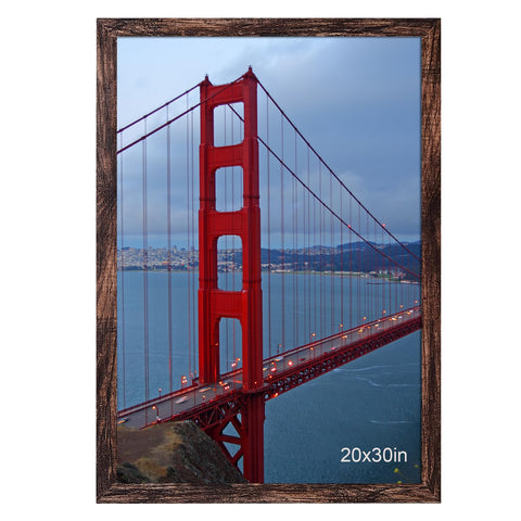BESCRCL 20x30 brown frame front view with clear acrylic for photo display.