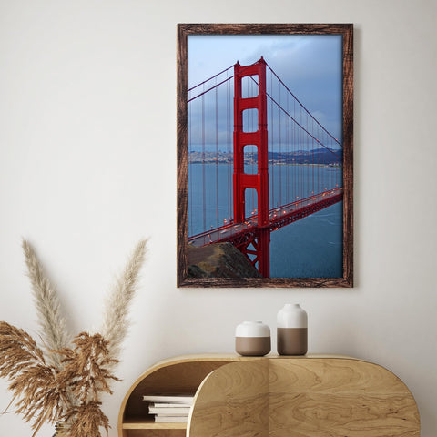 BESCRCL 20x30 brown frame with photo inserted for a ready display.