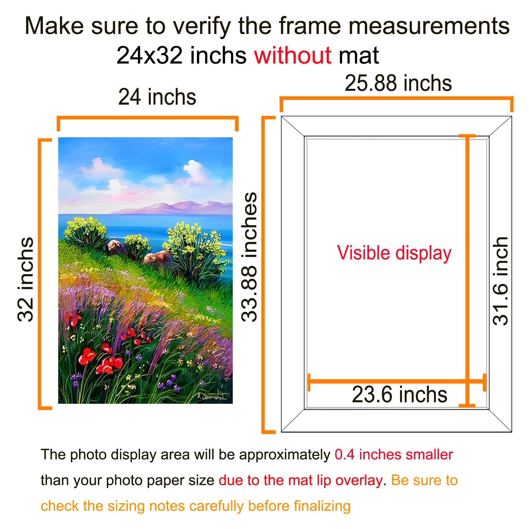 BESCRCL wall-hanging 24x32 frame showcases large photos beautifully