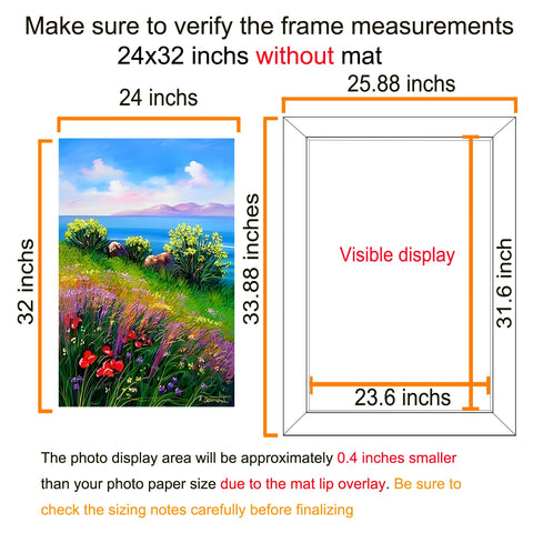 BESCRCL wall-hanging 24x32 frame showcases large photos beautifully