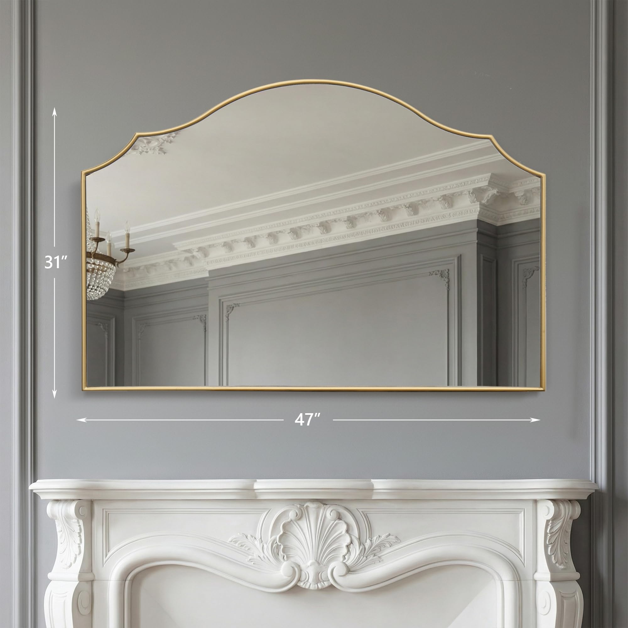 Besdomus gold frame mirror in living room brightens space and elevates décor