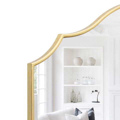Besdomus gold scalloped mirror 35x26 size ideal for focal wall display