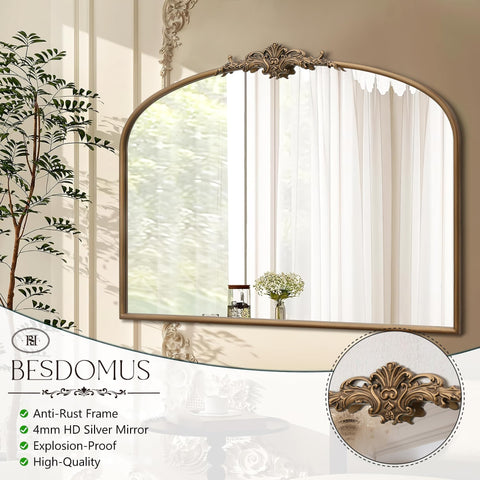 Besdomus Heavy-duty metal frame mirror offers lasting durability.