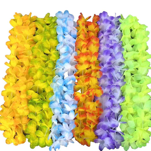 Besfony leis used as table decor and party favors for luaus