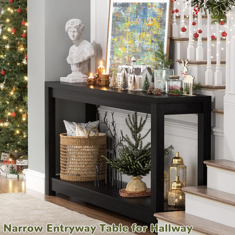 Besiost entryway table with bottom shelf offers practical storage and accessibility
