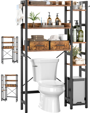 Besiost over-toilet storage 7-tier rack for compact bathroom organization.