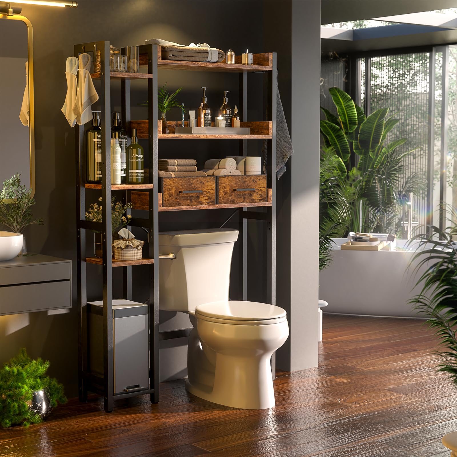 Besiost toilet organizer drawers provide hidden storage for essentials.
