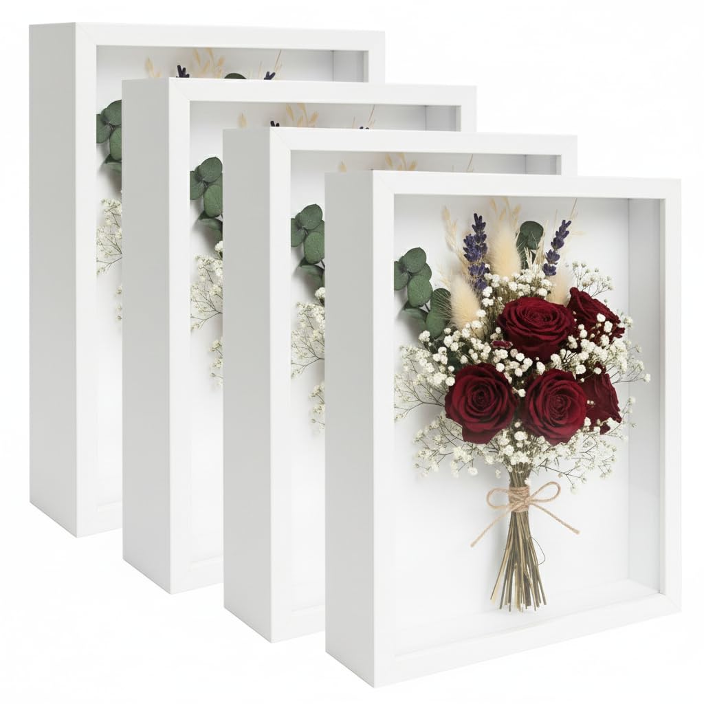 BeSlivewell 8x10 deep black shadow box front view for elegant flower displays