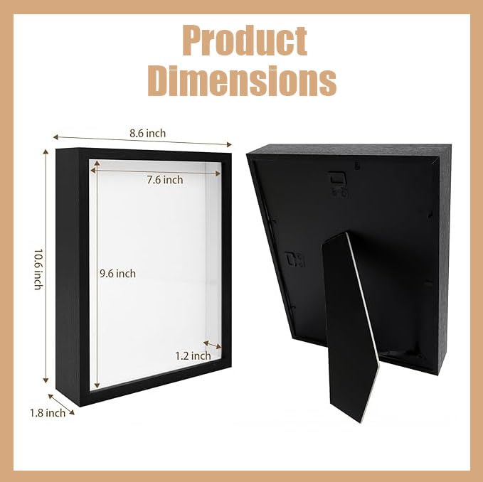 BeSlivewell shadow box for flowers displays preserved petals in a sleek black frame.