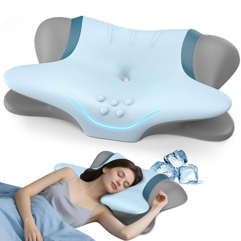 Beslovo cervical neck pillow with angled design supports neck alignment for restful sleep