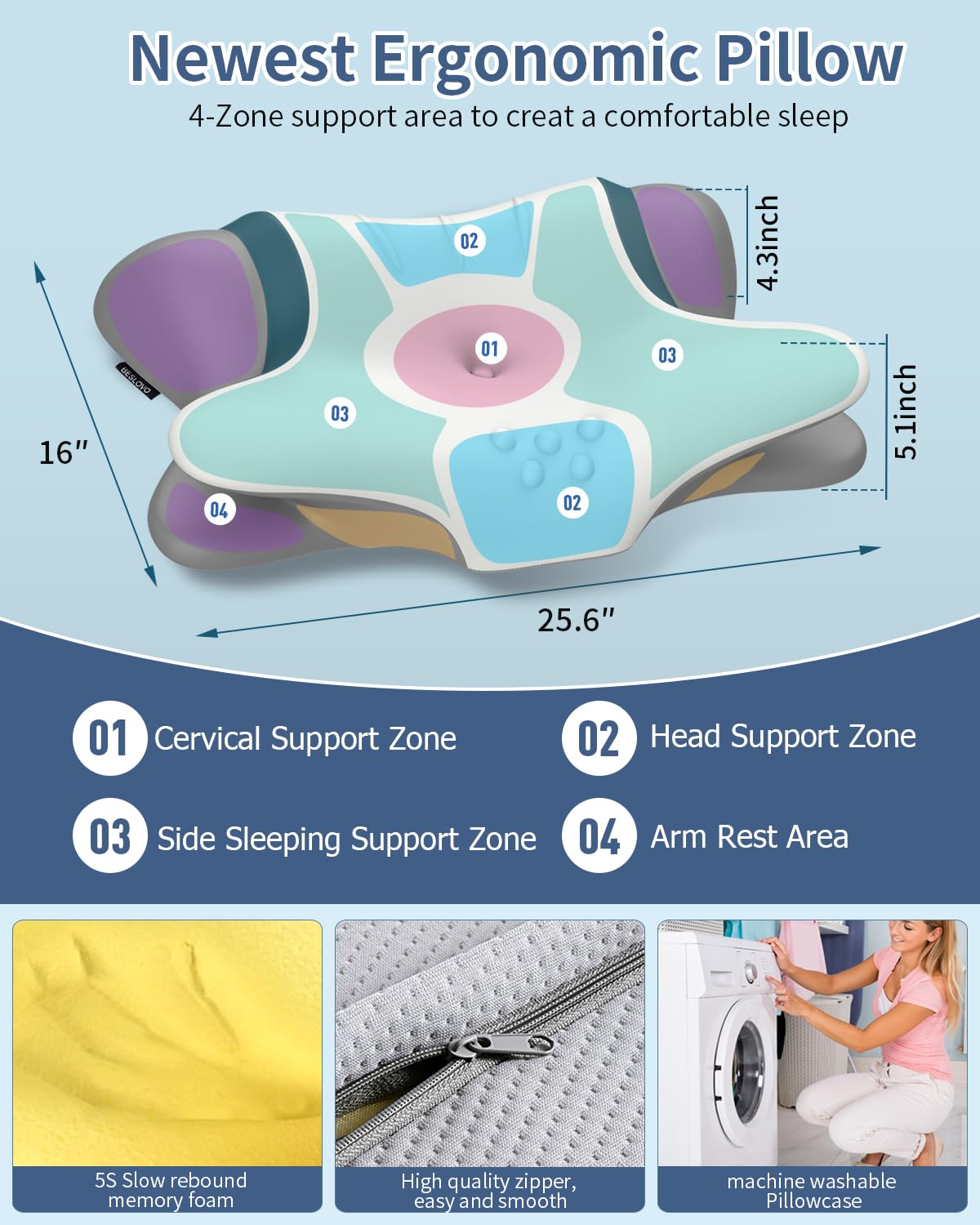 Beslovo ice-silk pillowcase stays cool and moisture-wicking.