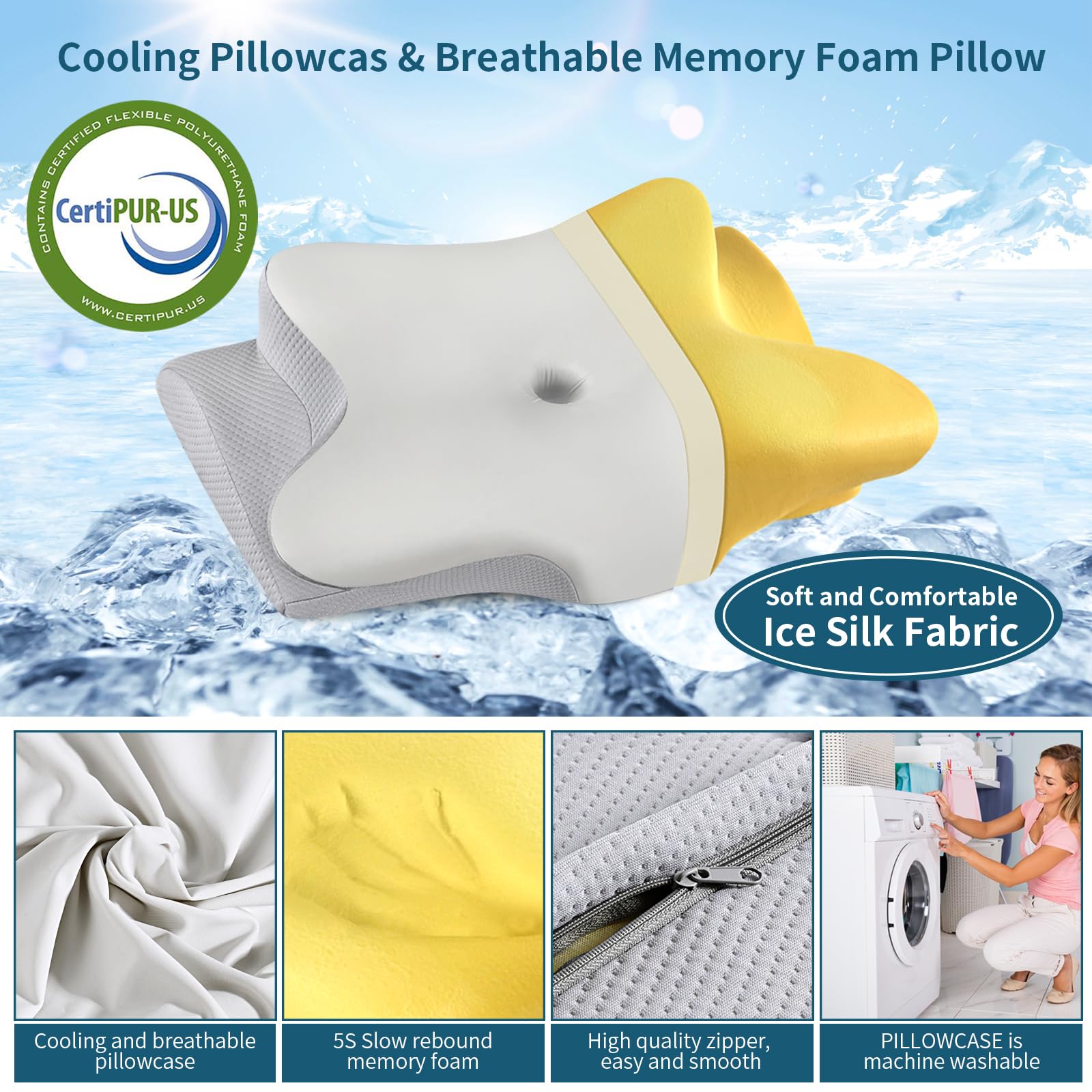 Bespillow Memory Foam Pillow offers plush comfort with firm support