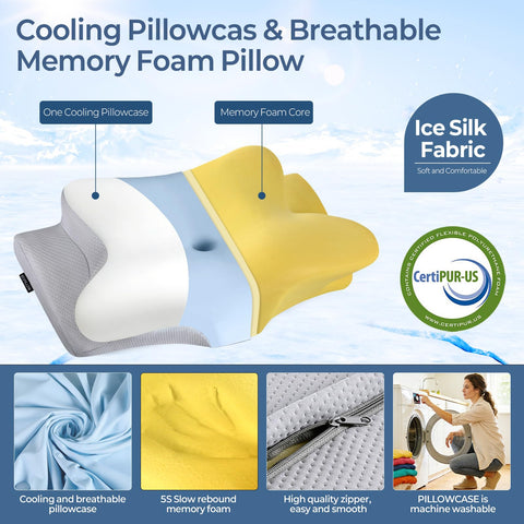 Bespillow cervical pillow dual-height design enables customizable height for different sleep positions.