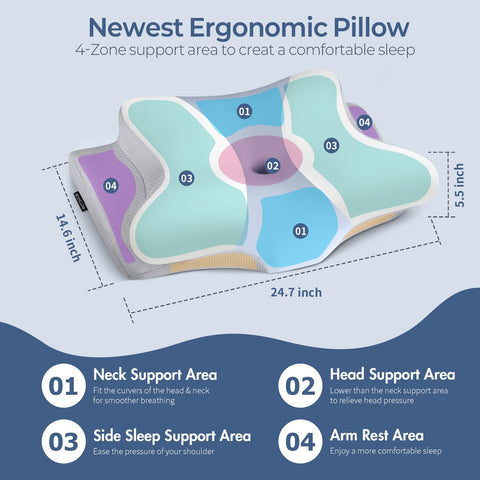 Bespillow cervical pillow ice silk cooling cover enhances airflow and keeps you dry.