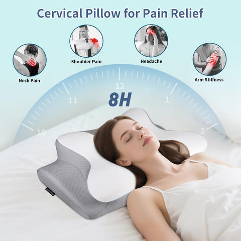 Bespillow cervical pillow tilted surface eases pressure and promotes natural neck curve.