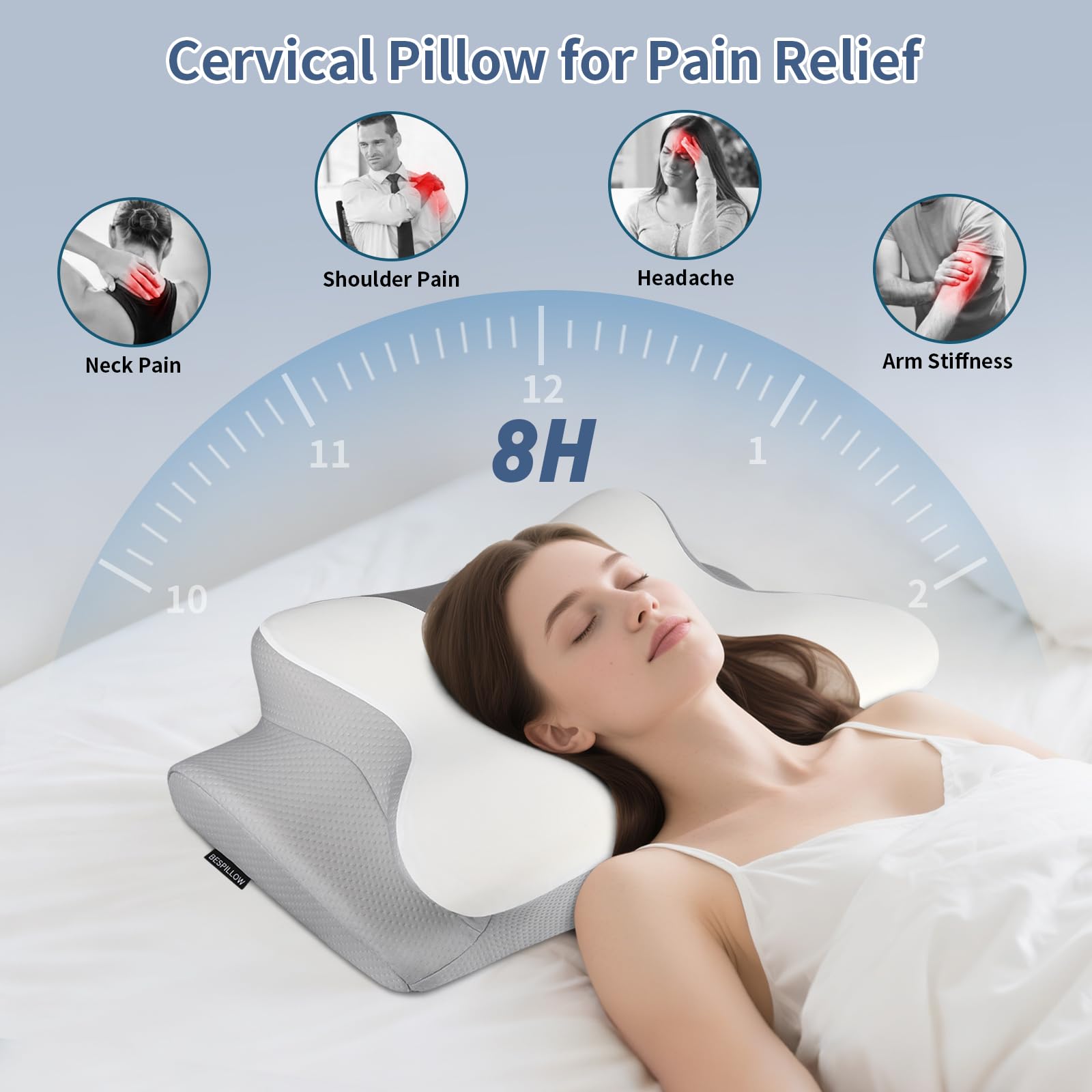 Bespillow cooling ice silk pillowcase helps stay cool and moisture-wicking.