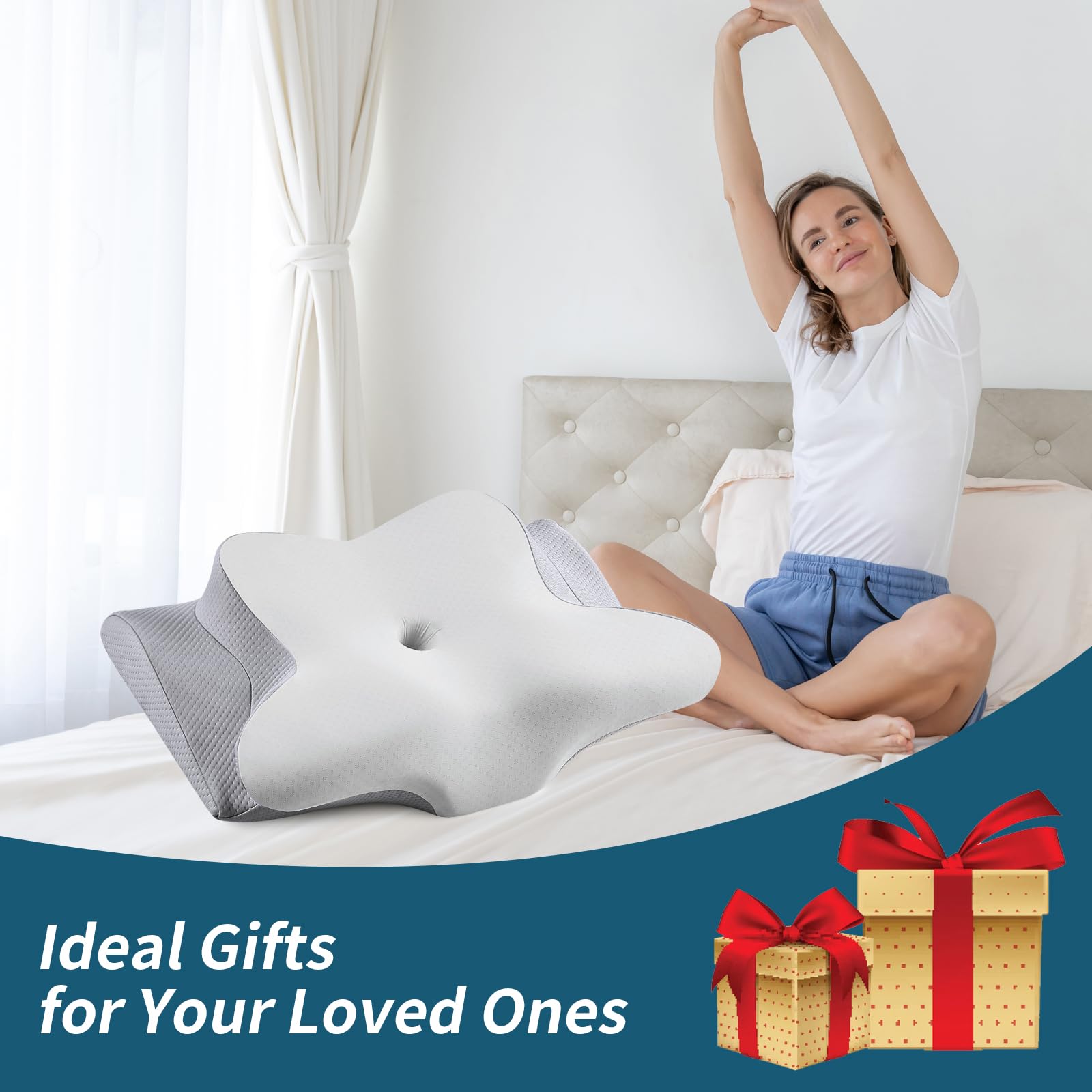Bespillow pillow dimensions 24.7 by 14.6 inches fit standard beds.