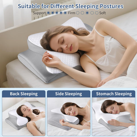 Pillowcase is removable and machine washable for easy cleaning.