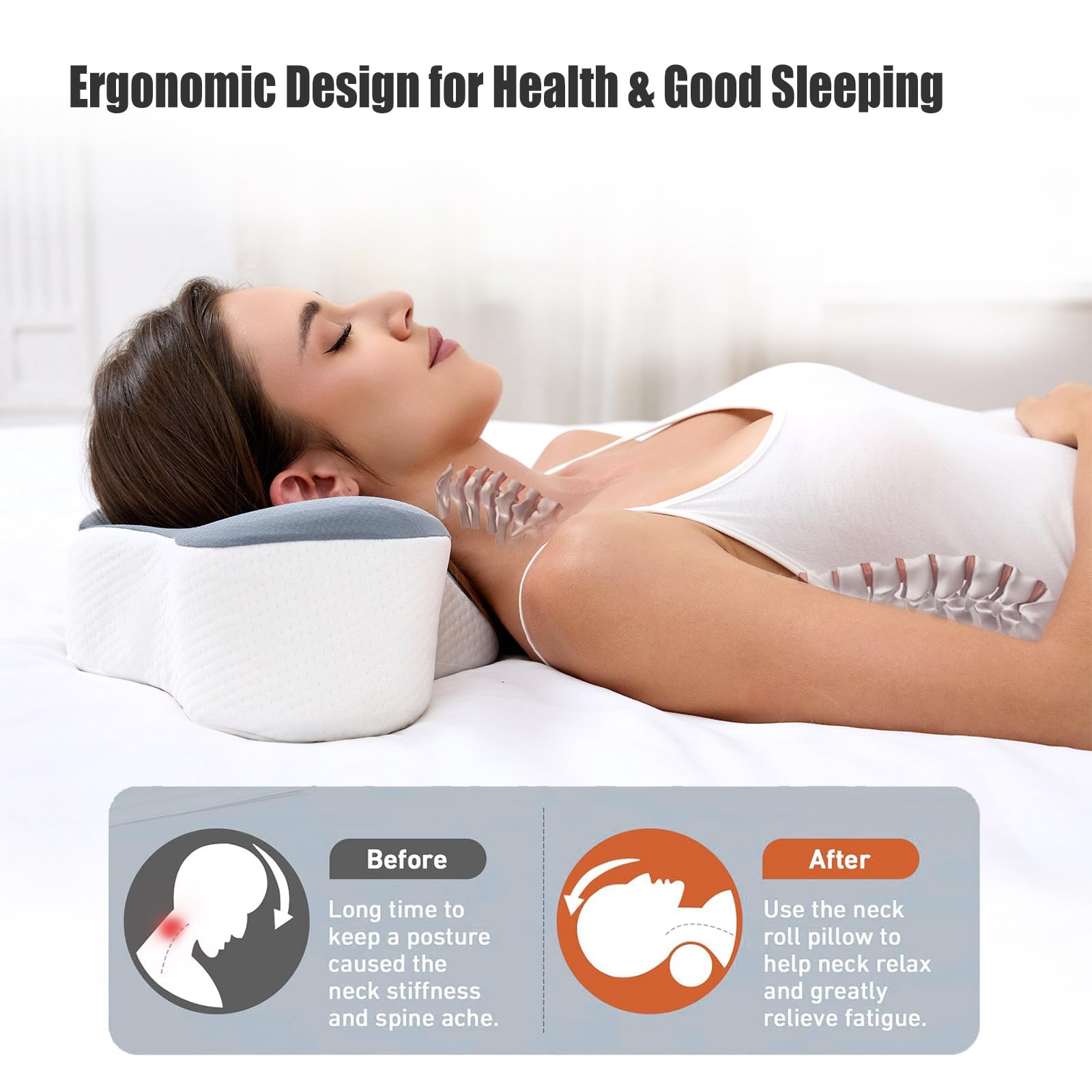 Bespilow memory foam travel pillow showing plush surface for fatigue relief