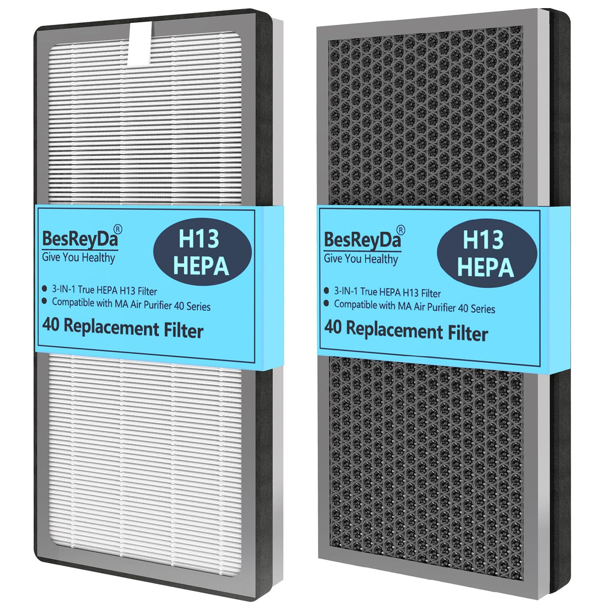 BesReyDa 40-series filter pack opened for easy replacement and clean air.