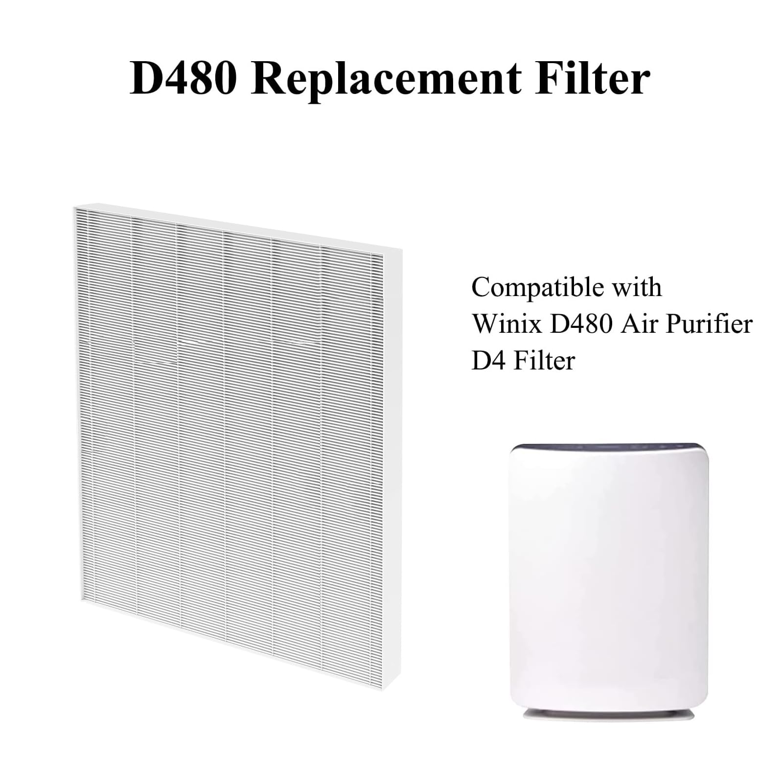 Besreyda D480 true HEPA filter close-up shows filtration media.