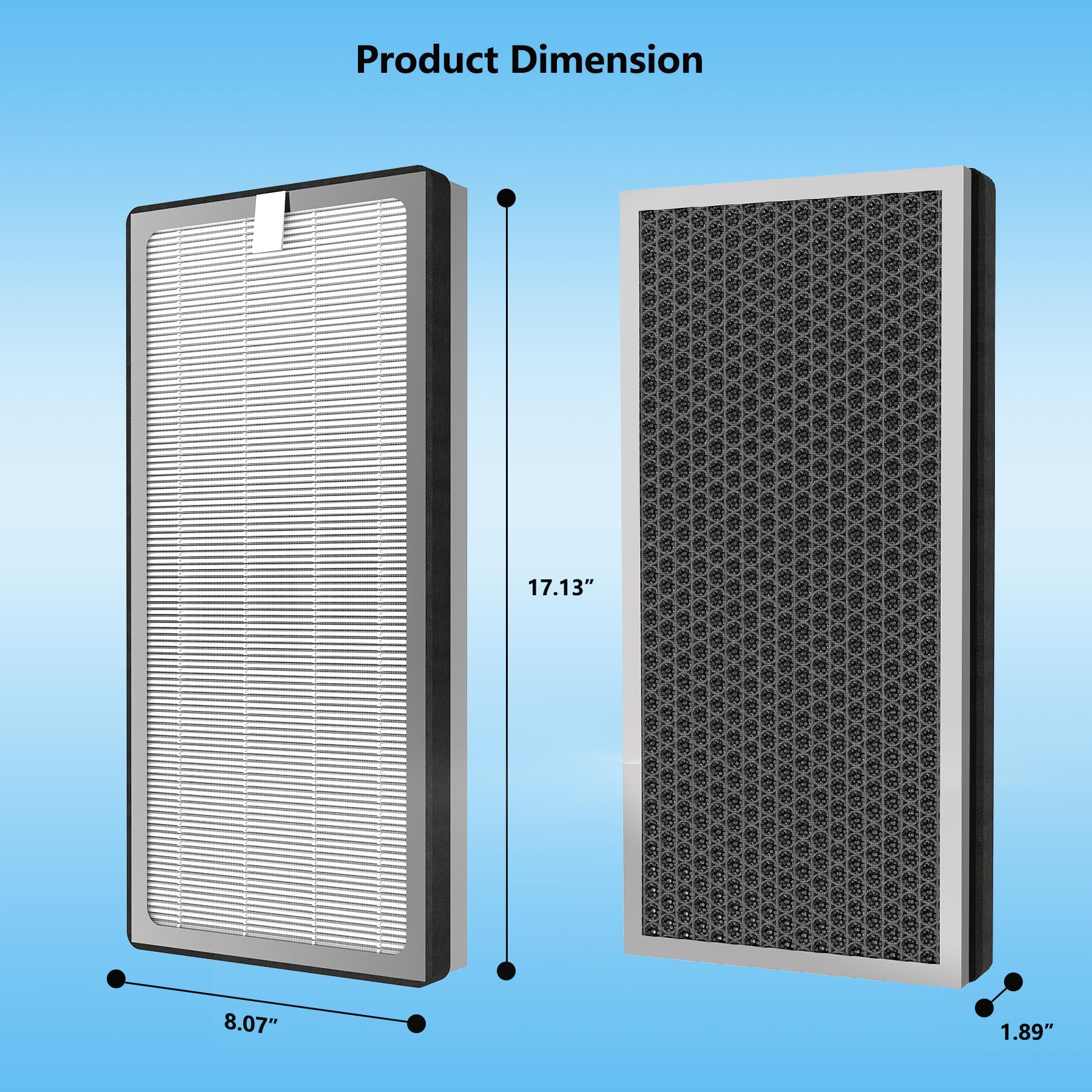 BesReyDa fine pre-filter layer captures dust and hairs.