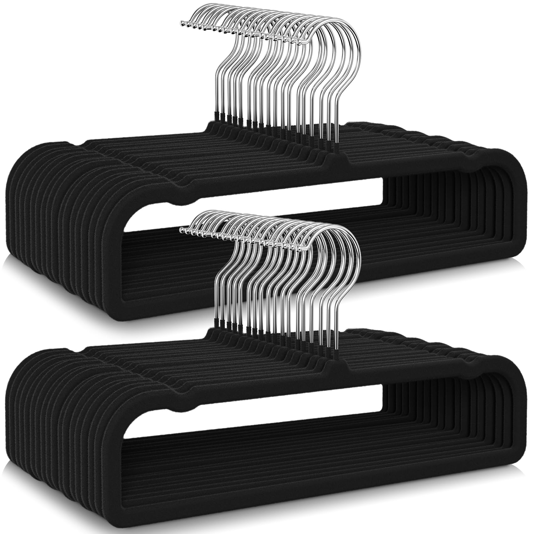 Besslly black velvet non-slip hanger grips delicate fabrics and prevents slipping