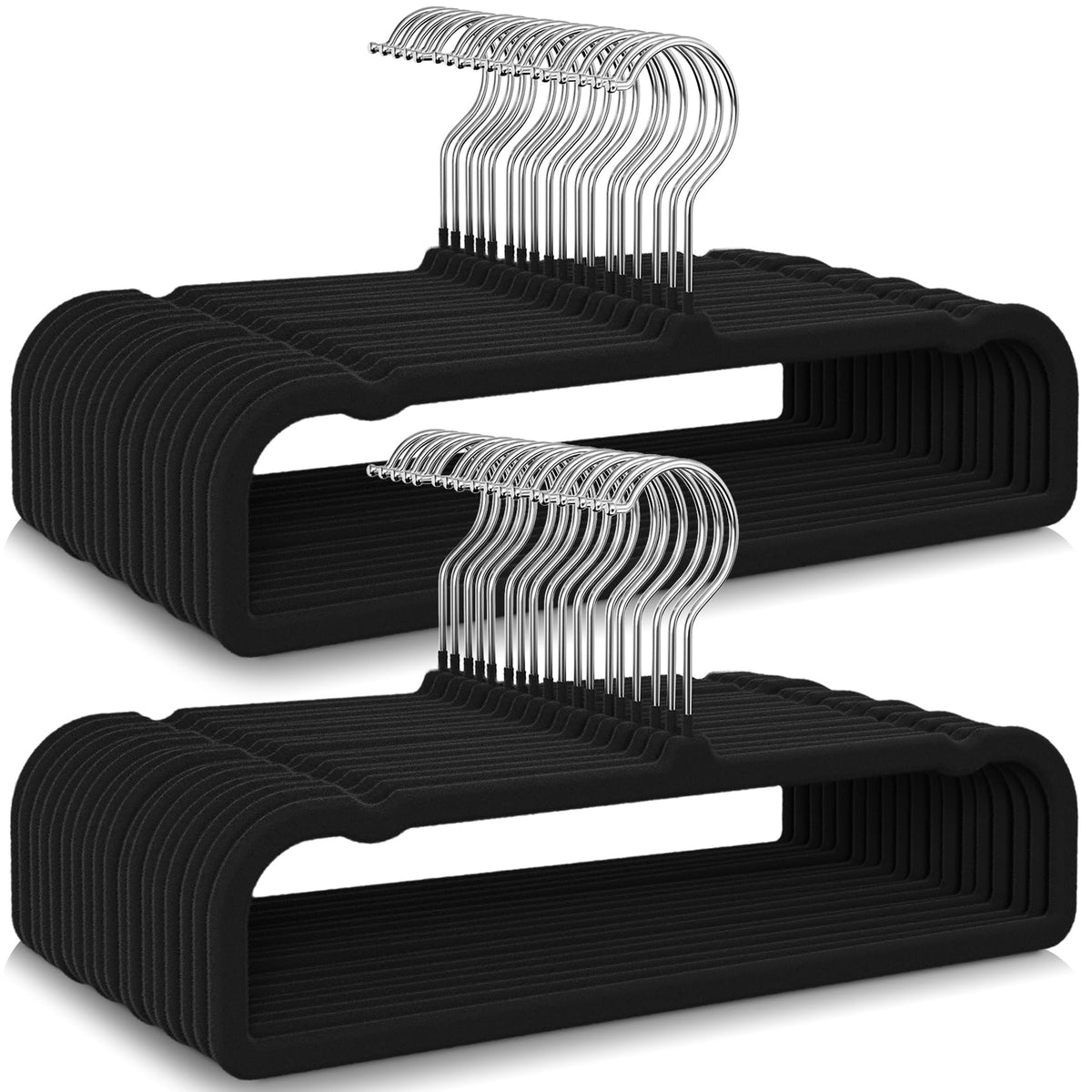 Besslly black velvet non-slip hanger grips delicate fabrics and prevents slipping