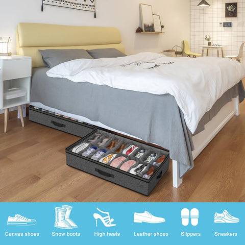 Besslly under-bed storage with two-way zipper for easy access