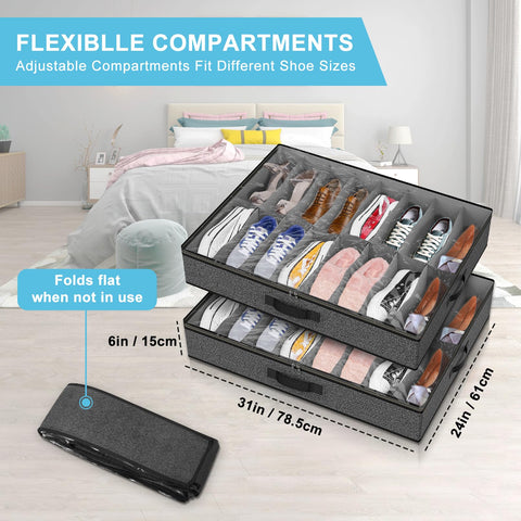 Besslly clear window reveals shoes for quick selection while protecting from dust