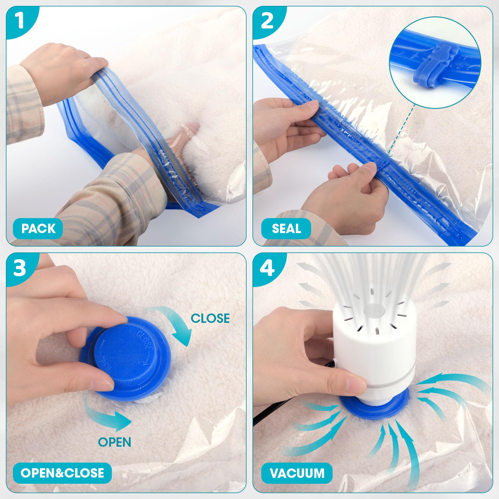 Besslly vacuum bags clear material lets you identify items at a glance.