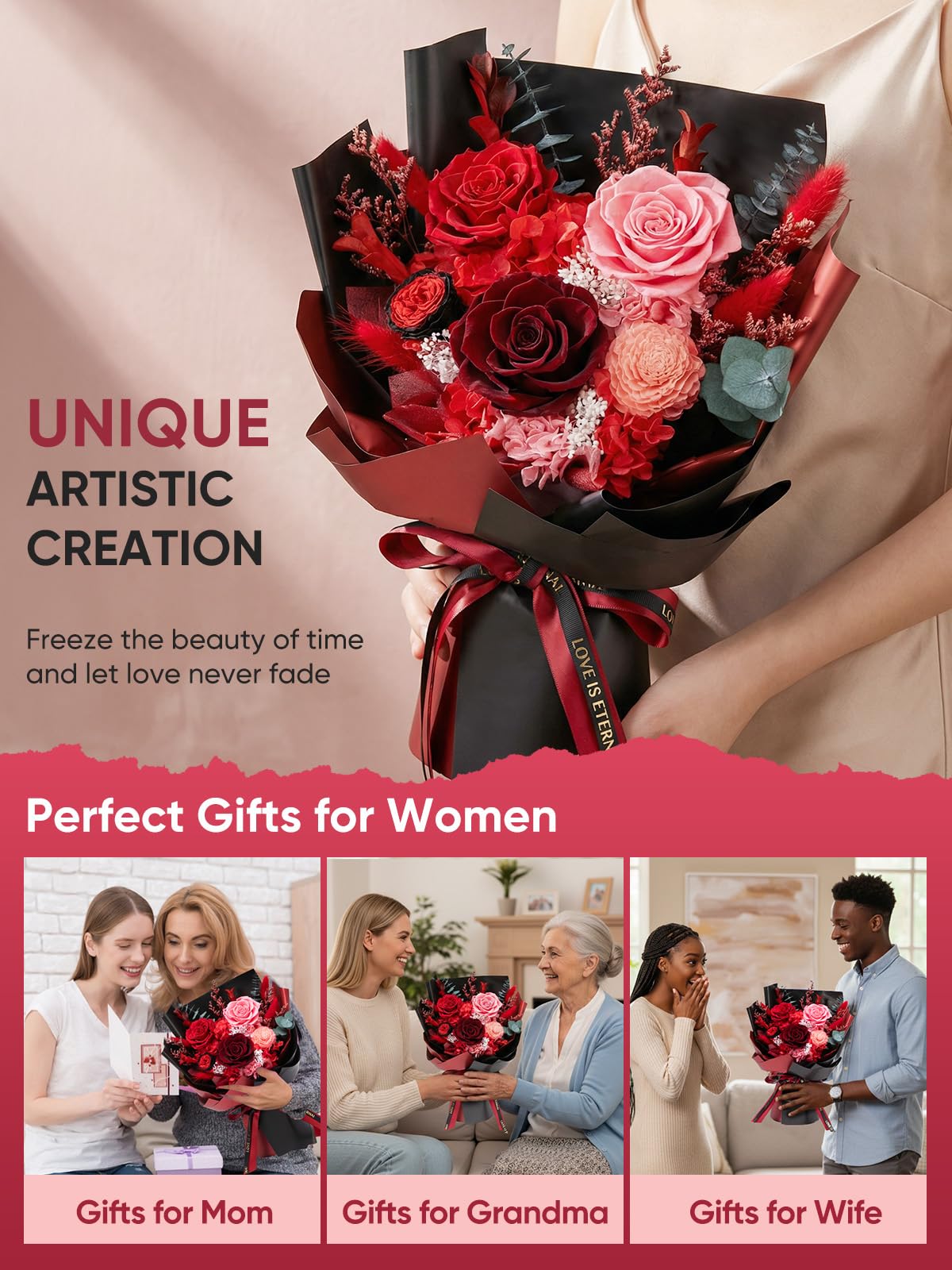 Bessol bouquet-in-gift-box presents an elegant, ready-to-gift arrangement.